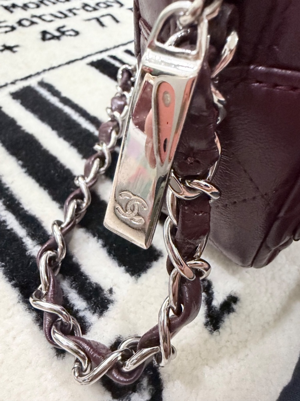 Vintage Chanel Camera Bag in a Rich Burgundy Quilted Lambskin Shoulder Bag - Picture 5 of 14